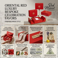 Caja Rígida de Lujo Personalizada con Doble Puerta Plegable y Cierre con Rosa en Relieve para Set de Embalaje de Perfumes y Joyas de Estilo Chino Oriental