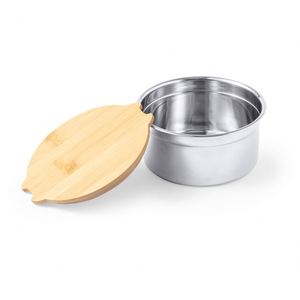Wholesale Portable 800ml Round Shape Stainless Steel UV Printed <b>Lunch</b> <b>Box</b> Eco-friendly Bamboo Lid for Office & Home Food Storage - Product Image 3
