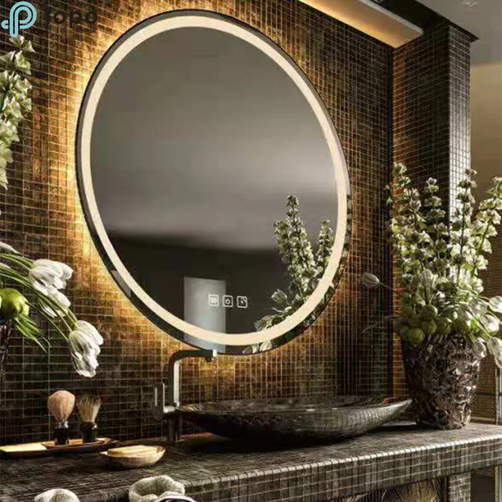 Modern simple Round LED Light Hotel Make up Wall Mirror  MR-YB1-DJ005 