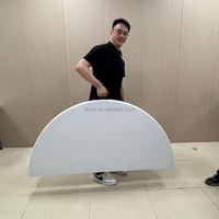 Table à manger portable d'intérieur et d'extérieur, table ronde en plastique blanc, table pliante pour mariage et ensemble de chaises pour banquet, capacité de 8 à 10 personnes