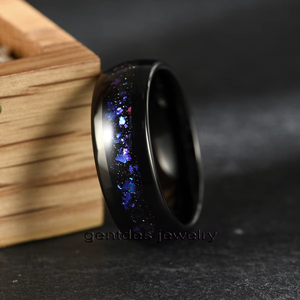 Gentdes JewelryファッションタングステンギャラクシーリングウェディングバンドDainty Violet Arenaceous Stone Inlay Engagement <span class=keywords><strong>Rings</strong></span>ジュエリー - Product Image 2