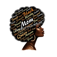 Conceptions populaires de transfert de DTF de vinyle de maman noire prêtes à presser des techniques de chaleur et de correctif Caractéristique durable