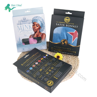 Boîte d'emballage de luxe personnalisée avec logo en feuille d'or, boîte de présentation pliable en papier pour le rangement des bonnets en satin