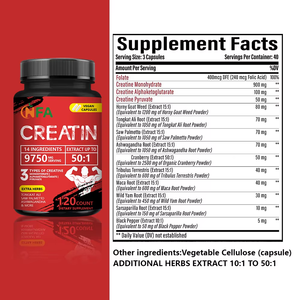 Cápsulas de creatina de 9750mg de marca personalizada con Saw Palmetto Ashwagandha para el suplemento dietético de recuperación muscular - Product Image 2