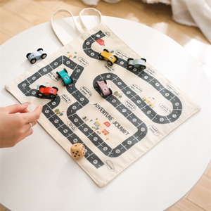 Jouets <span class=keywords><strong>Montessori</strong></span> pour enfants, voitures en bois multifonctions, jeu de piste en toile, jouets éducatifs précoces pour enfants en bas âge - Product Image 3