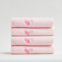 Serviette de toilette en coton doux et absorbant pour enfants, broderie de dessins animés multicolores, pour le lavage quotidien des bébés dans la salle de bain
