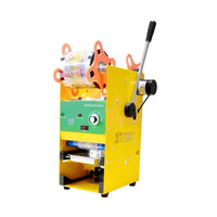 Machine de scellage de gobelets en plastique entièrement automatique pour thé à bulles et lait