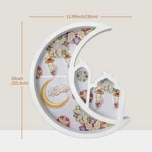 Plateau de service flexible en bois et nacre, style bohème, Ramadan Eid Mubarak |   Plateau décoratif fait main en nacre pour boissons - Product Image 3