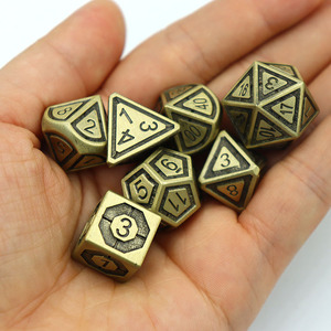 Jeu de dés polyédriques en alliage de zinc, robustes, pour <span class=keywords><strong>DND</strong></span> RPG, pour collection de jeux de société et cadeau d'affaires - Product Image 6