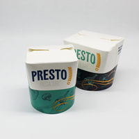 Boîte à pâtes biodégradable personnalisée avec logo OEM, en papier kraft avec gaufrage et laminage mat