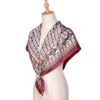 Foulard carré en twill de soie 100% pour femme, 90x90cm, service d'impression, prêt-à-porter, vente en gros, été