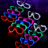 Lunettes de soleil lumineuses en plastique, accessoires de mode pour fêtes d'Halloween, Noël, anniversaires