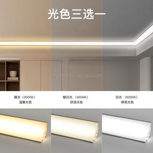 Lámpara lineal de ángulo superior de 45x45mm, ángulo de techo libre para sala de estar, lámpara de línea de yeso luminosa LED de 45 grados, perfil de aluminio - Product Image 2