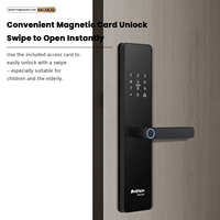 Serrure de porte électrique à commande à distance via l'application TTlock, serrure intelligente à empreintes digitales, mot de passe, carte-clé, serrure numérique intelligente pour porte d'entrée en bois ou en acier