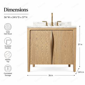 <span class=keywords><strong>Mobile</strong></span> <span class=keywords><strong>Bagno</strong></span> Artigianale Moderno in Rovere, Lavabo con Top in Marmo di Carrara a 2 Ante per Villa, <span class=keywords><strong>Mobile</strong></span> Lavabo Nordico, Essenziale per la Sala <span class=keywords><strong>Bagno</strong></span> - Product Image 5