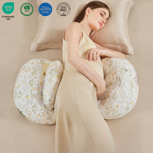 Oreiller de maternité pour dormir sur le côté pendant la grossesse, en coton doux et respirant, portable, pour soutenir le ventre, oreiller d'allaitement - Product Image 6
