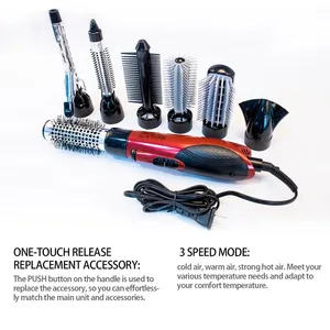 7 In 1 Hair Iron Blow Dryer Curling Iron Hair Straightener Curler Hot Comb Hairdryer Heated Brush Multifunctional Hair Dryer