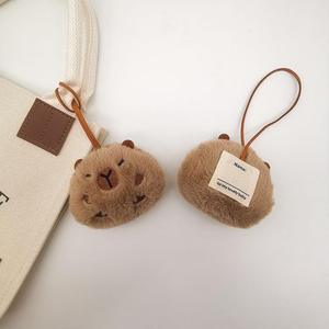 Mignon porte-clés pendentif étoile Capybara en peluche douce 3D imprimé en relief, petit accessoire pour sac, poupée siamoise légère - Product Image 4