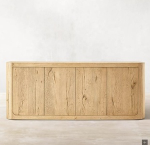 Modern Living Room Furniture Solid Wood Living Room Cabinet Gentle Contour 4 - Door Sideboard