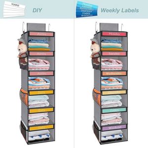 Gray Non-Woven Fabric Weekly Hanging Bag Fabric Storage <b>Wardrobe</b> Hanging Bag - Product Image 6