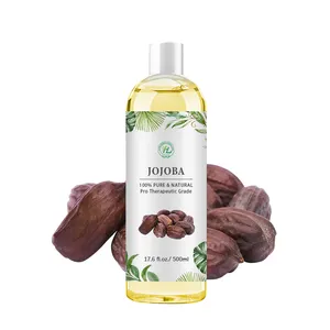 HL-fornitore all'ingrosso di olio idratante Premium, 500ML, olio di Jojoba dorato non raffinato all'ingrosso puro al 100% per la crescita dei capelli |