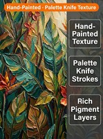 Peinture à l'huile peinte à la main, style forêt tropicale, jungle, botanique, florale, cadre en alliage d'aluminium, vente en gros pour hôtels