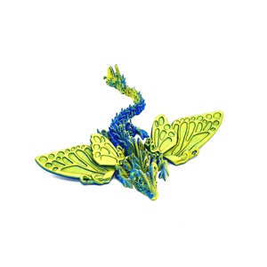 3D Printed Butterfly Dragon Articulated Winged Fidget Toy Rotating Wings Movable Joints <b>Fairy</b> Figurine Desk Decor <b>Gift</b> Ages 7+ - Product Image 2