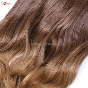 Venta caliente Ombre Cabeza completa Onda rizada Clips en extensiones de cabello sintético Piezas de cabello <span class=keywords><strong>para</strong></span> mujeres de belleza - Product Image 5