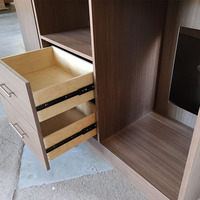 Meubles de chambre d'hôtel modernes personnalisés, mini-bar en bois, réfrigérateur d'hôtel, armoire en bois massif, mini-réfrigérateur à micro-ondes d'hôtel