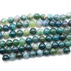 Venta al por mayor 8mm ágata de musgo Natural de piedras preciosas facetas cuentas redondas para collar pulsera pendiente - Product Image 1