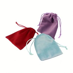 Bolsa de Terciopelo Lisi de 7*9cm con Cordón, Bolsa de Almacenamiento de Tela Suave para Joyas, Dulces, Regalos, Reciclable con Impresión Estampada - Product Image 3