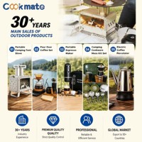 Ensemble de cafetière portable pour l'extérieur avec plateau magnétique, kit de café de voyage pour le camping, les pique-niques et les voyages