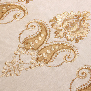 Leggiadro europeo tende damascate per soggiorno camera da letto Stock Roman Grommet ricamato ricamato tessuto a pieghe - Product Image 2