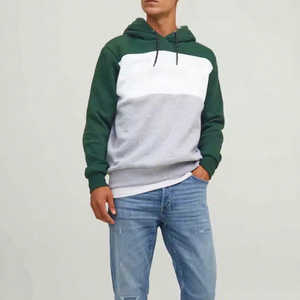 Men's Color Blocking Hooded Sweatshirt Regular Fit French Terry Cotton Polyester Autumn Casual Wear Custom LOGO Labels Printing - Product Image 2