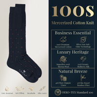 Chaussettes de luxe pour hommes en coton mercerisé 240N, noires, mi-hautes, à motif micro-points, antibactériennes, pour tenue professionnelle et exécutive
