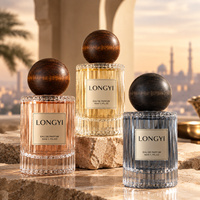 Parfum unisexe 50 ml, flacon en verre côtelé, bouchon rond en bois, Oud, Ambre, Musqué, longue tenue, parfum personnalisé, marque privée