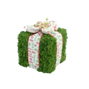 Hand-made Gift Box Ornament Natural Material Moss Home And Garden Decoration For Christmas