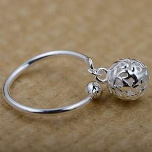 Bagues ouvert avec boules en argent sterling 925 pour femme, bijoux anti-allergie, à la mode, 2022 - Product Image 2