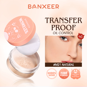 BANXEER, venta al por mayor, polvo fijador de <span class=keywords><strong>maquillaje</strong></span>, corrector impermeable <span class=keywords><strong>con</strong></span> <span class=keywords><strong>protector</strong></span> <span class=keywords><strong>solar</strong></span> y Control de aceite, polvo facial prensado Suelto - Product Image 2