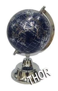 Décoration de bureau et de Table de maison, Globe World tournant de couleur bleue, avec ensemble de 2 supports - Product Image 4