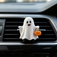 Diffuseur de parfum en acrylique en forme de citrouille d'Halloween pour grille d'aération de voiture, clip décoratif d'intérieur anti-odeur