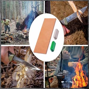 ポリッシングコンパウンドによるナイフ研ぎ用ホーニングストラップ<span class=keywords><strong>3</strong></span>インチ × 8インチ両面ストロッピングレザーナイフストラップ - Product Image 6