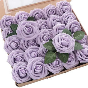 Fleurs artificielles <span class=keywords><strong>en</strong></span> faux <span class=keywords><strong>rose</strong></span> multicolores, fleurs artificielles <span class=keywords><strong>en</strong></span> gros, 25 pièces/boîte, diamètre de la tête de fleur 7,5 cm, roses artificielles <span class=keywords><strong>en</strong></span> PE - Product Image 5