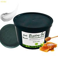 Gel Coiffant 64OZ Ingrédients Purs Brillance et Définition Sans Écaillage Sans Graisse Pour Tresses et Nattes Gel Coiffant Conditionnant et Brillant Fixation Extrême