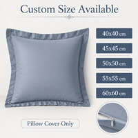 Housse de coussin carrée respirante à volants avec fermeture éclair dissimulée, couleur et taille personnalisables