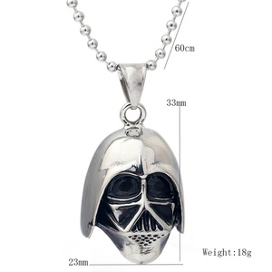 Collar con Colgante de Máscara de Darth Vader de Star Wars, Acero Inoxidable, Cadena de 60 cm, Joyería de Regalo, Colgantes Temáticos de Personajes de Dibujos Animados, Calavera - Product Image 5
