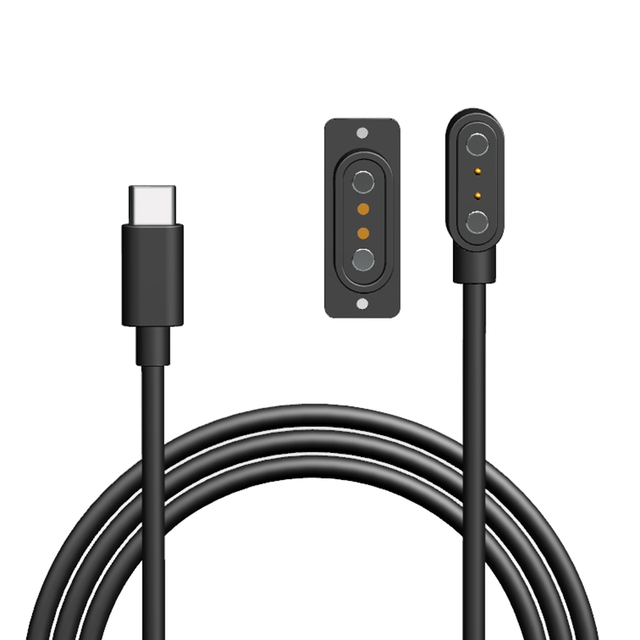 USB Type C to 2pin Pogo Pin Magnetic Charging Cable for Laptop