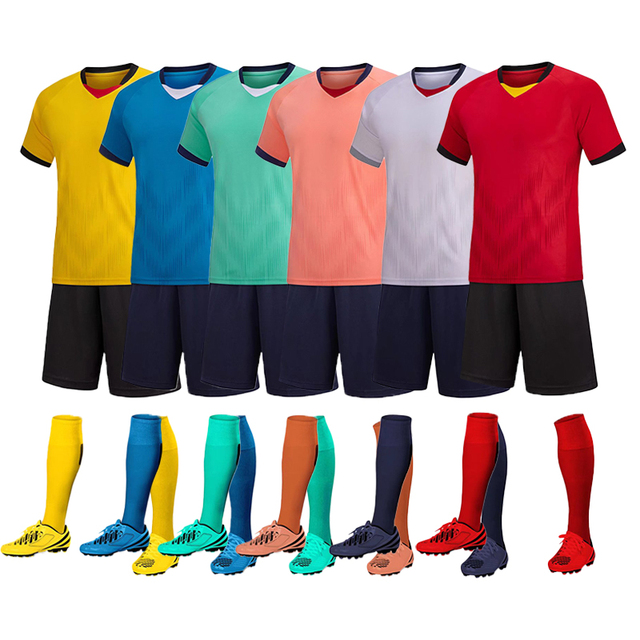 Hot Sale Full Orange Soccer Kits Jersey Sublimated Kids Soccer Uniform Custom Football Uniforms