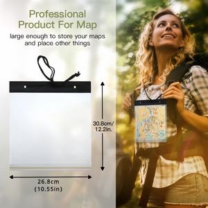 Étui pour cartes en PVC transparent et étanche pour documents, porte-documents, sac de poche portable pour le camping en plein air avec fermeture éclair - Product Image 3