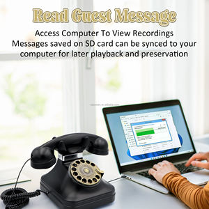Téléphone de fête de mariage pour mariages Téléphone rotatif vintage <span class=keywords><strong>Cabine</strong></span> <span class=keywords><strong>téléphonique</strong></span> personnalisable Fonction d'enregistrement vocal Décorations de mariage - Product Image 5
